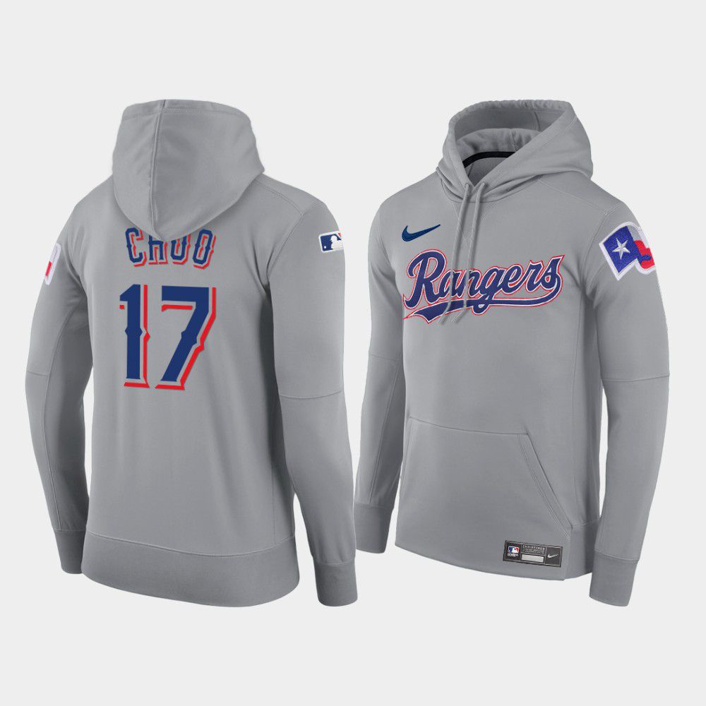 Men Texas Rangers #17 Choo gray road hoodie 2021 MLB Nike Jerseys->seattle mariners->MLB Jersey